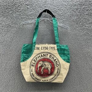Elephant Brand Tote Bag Womens Medium Green Packable Graphic Print Recycled